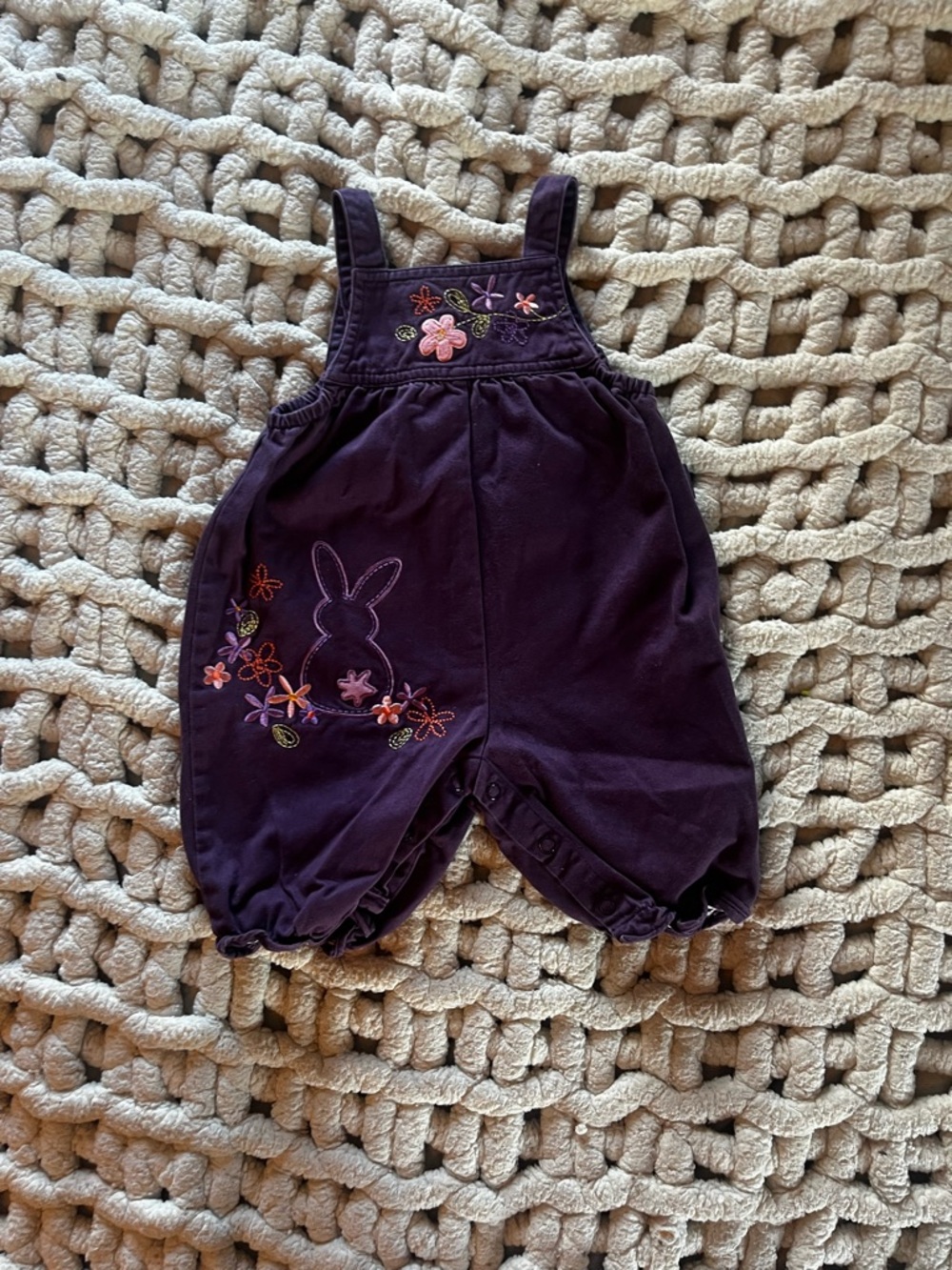 Carter's Purple Bunny & Floral Toddler Overalls